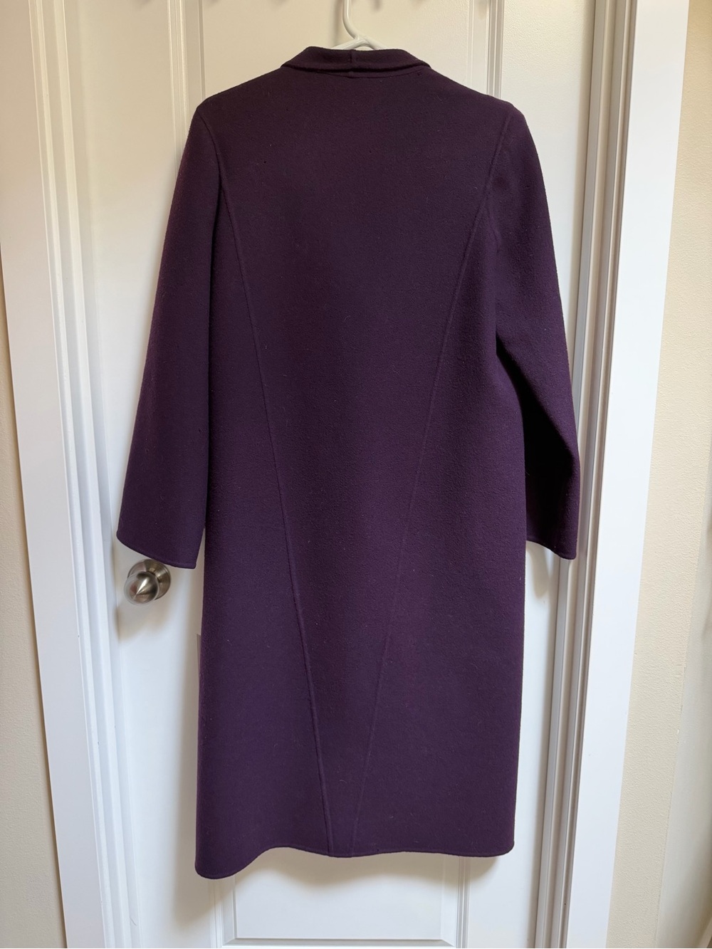 Vintage Salvatore Ferragamo Purple Wool Double Breasted Coat Made In Italy Sz 10 - Picture 2 of 13